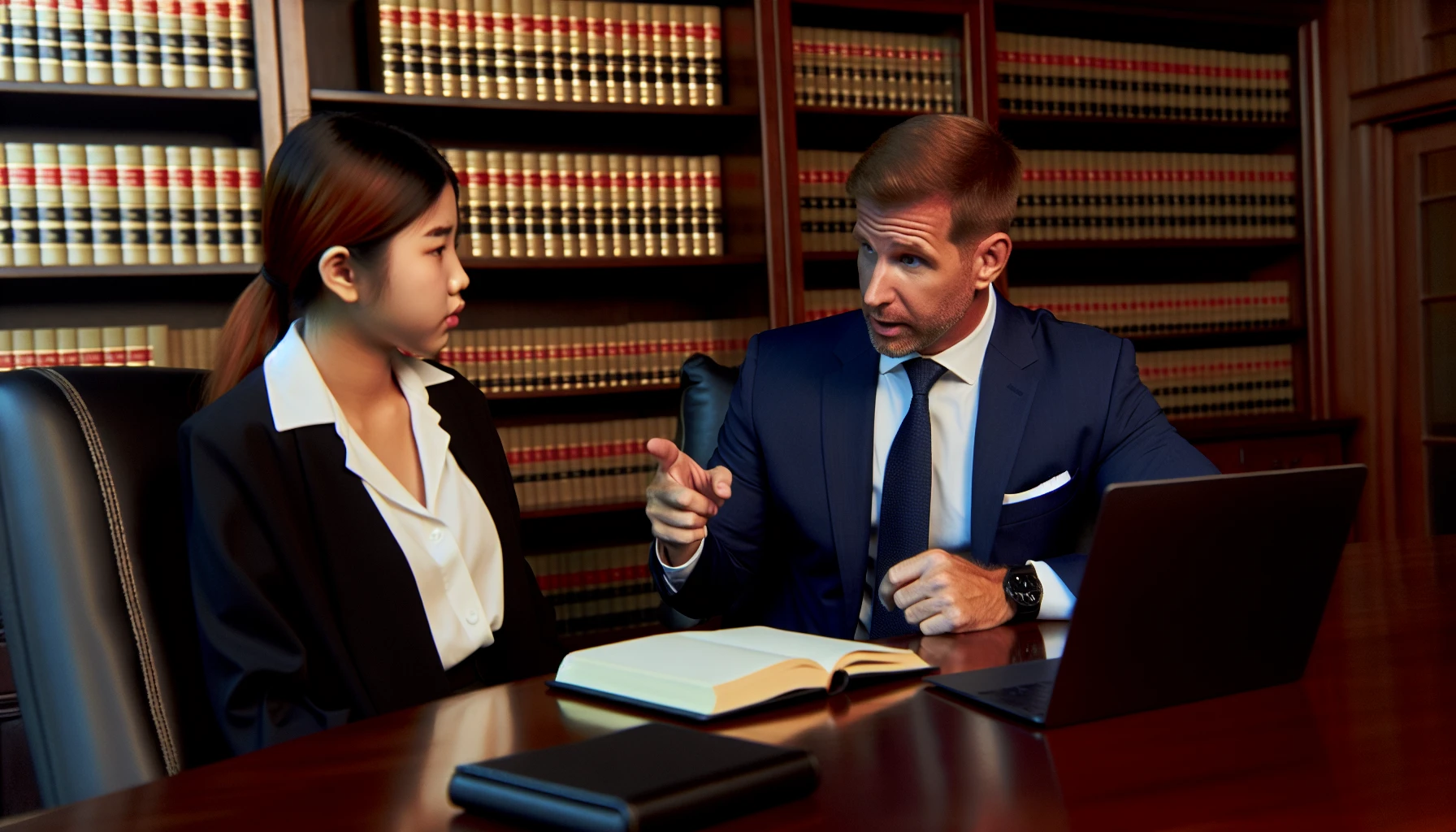 Attorney discussing legal strategies with a client